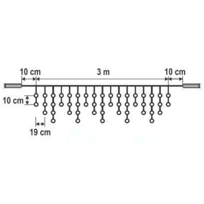 Perdea de lumini inseriabil, stralucitor, 50 LED, alb cald, pt exterior - KSF 50F/WW